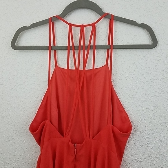 𝅺lulu's coral strappy together dress sz medium mini - Picture 4 of 7
